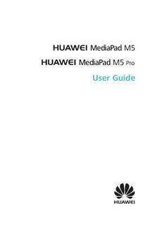 Huawei Mediapad M5 manual. Smartphone Instructions.